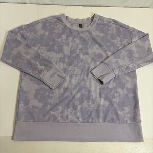 Mondetta Tie Dye Crewneck Sweatshirt Lavender Gray Athleisure Size M/L